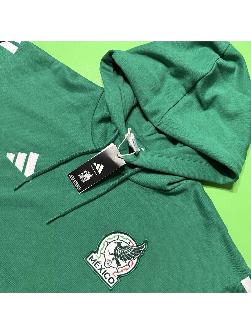 Adidas Mexico DNA Fleece Hoodie Green White World Cup JZ6466 Men’s Size XL New